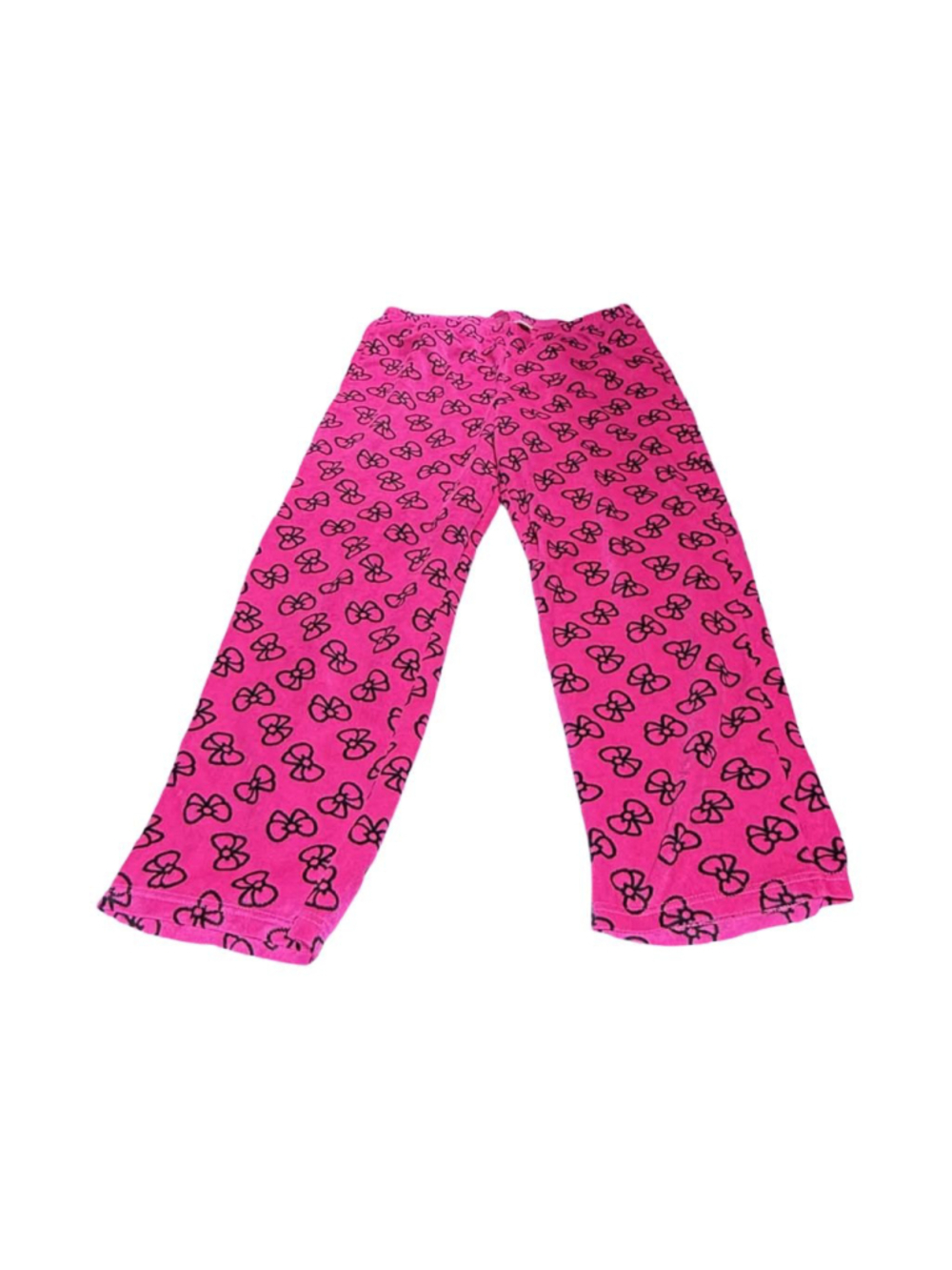 Girls Hello Kitty Pink & Black Bow Pajama Bottoms L. #890